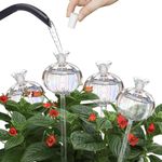 Solaroxy 4 PCS Self Plant Watering Globes Insert, Clear Glass Watering Bulbs with Removable Sealing Plug, Plant Waterer for Indoor & Outdoor Plants Flowers (5oz)