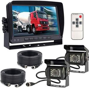 Sistema di monitoraggio della telecamera di backup del veicolo, 7 pollici TFT LCD Monitor +2x 18LEDs Impermeabile Visione Notturna Telecamera per retromarcia per bus/camion/rimorchio/roulotte/camper