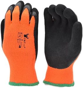 G & F Products Winter Gloves for outdoor cold weather Double Coated Windproof texured Plam and Fingers Acrylic Terry inner keep hands warm at -58F, 12 Pairs Large 1528L, Orange (1528L-DZ)