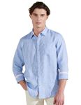 Symbol Premium Men's Pure Linen Solid Casual Shirt (Regular Fit) (SP-S24-M-CS-102_Lt. Blue_L)