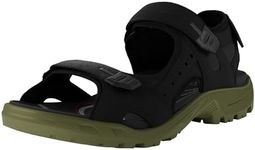 ecco mens Yucatan Sport Sandal, Black/Acorn, 14-14.5