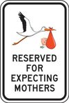 Accuform FRP357RA Engineer-Grade Reflective Aluminum Parking Sign, Legend "Reserved for Expecting Mothers" with Graphic, 18" Length x 12" Width x 0.080" Thickness, Black on White