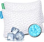 Cooling Bed Pillows for Sleeping 2 Pack Shredded Memory Foam Pillows Adjustable Cool Pillow for Side Back Stomach Sleepers Luxury Gel Pillows King Size Set of 2 with Washable Removable Cover