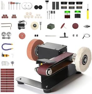 AutoShark 6-In-1 Mini Belt Sander Mini Belt Sander, Electric Small Sander Knife Sharpener Supplies, 7 Adjustable Speed, 795 Motor, Metal Wood DIY Handcraft, Tool & Knife Sharpening (Ultimate).