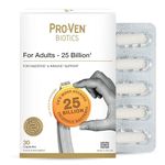 Pro-Ven Probiotics Adult Digestive Supplement Acidophilus & Bifidus 25 Billion CFU Capsules Multi-Strain High Strength Friendly Bacteria 30 Capsules - UK Made