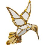 Kare Design Wall Decoration Hummingbird Mirror, gold, handmade, 27x32cm