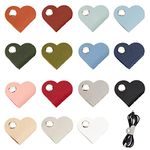 AHANDMAKER 15 Pcs Heart Cord Organizer, Cord Keeper Earbud Holder Headphone Cable Straps Wire Organizer Earphones Winder Leather Cable Management Storage Straps for Electronics Earbuds USB