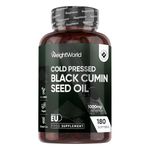 Black Seed Oil 1000mg - 180 Softgels - 6 Months Supply - Cold Pressed Black Cumin Seed Oil Capsules - 1-a-Day - Vegan-Friendly - Source of Thymoquinone & Omega Fatty Acids - Nigella Sativa Supplement