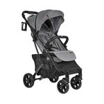 Amababy Lightweight Pushchair, Premium Compact Travel Stroller. Fully Reclining Seat Buggy Suitable for Toddlers and Children (Grey)