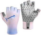 BASSDASH Unisex UPF 50+ Half Finger Sun Gloves Fingerless Breathable UV Protection for Fishing Hiking Kayaking Rowing FG02