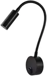 LEDSONLINE Black Wall Lamp Sconces Built-in Power 3W Wall headboard Mount Lamp for Art Gallery Display Bedroom Reading Light 110V Hardwired Without of Plug in Cord