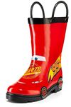 Disney Cars Kids Lightening McQueen Rust eze Boys Waterproof Easy-On Red Rubber Rain Boots - Size 8 Toddler