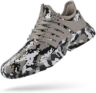Feetmat Men's Non Slip Running Shoes Lightweight Breathable Casual Walking Shoes Fashion Sneakers Mesh Workout Sports Shoes Brown 13