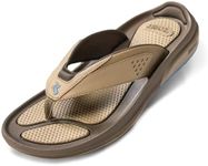 ZORIZ Zoomy Golf Sandals - Unisex Golf Flip Flops With Removable Tornado Golf Cleats - Mens and Womens Sandals for Walking, Beach, or Sports - Tan/Sky - Men's 6-6.5/Women's 7.5-8