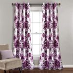 Lush Decor Leah Room Darkening Window Curtain Panels Gray/Purple 52X84 Set