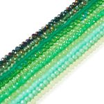 Boutigem 1200Pcs 4mm Faceted Rondelle Glass Beads Green Theme Tiny Crystal Round Loose Beads for Necklace Bracelet Earring Jewelry Making DIY Crafts