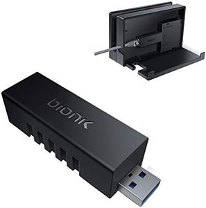 Bionik Giganet Adapter USB 3.0 to Wired Ethernet: Compatible with Nintendo Switch, Fully Hidden In-Dock Size, Gigabit 10/100/1000 LAN Port, High Airflow Grill Pattern