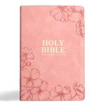 KJV Holy Bible, Giant Print with Cross-References, Soft Pink LeatherTouch with Floral Cover Design, Thumb Index, Ribbon Marker, Red Letter, Full-Color Maps, Easy-to-Read MCM Type, King James Version