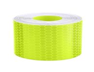 D-fix® Meter Reflective Warning Tape - 3 Meters in Length 48mm / 02" Width - 1 Roll Per Pack - Waterproof Sticker, High Visibility Safety Honeycomb Conspicuity Tapes (Fluorescent Green)