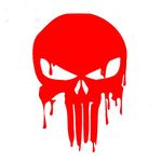 Skull Car Stickers Decals,reflective stickers Punisher Bleeding Skull motorcycle stickers and decals,for Vehicle Hood, Doors, Bumper, Windows 5.9"x3.9" (red)