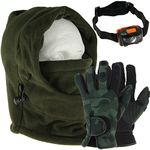 DNA Cold Weather Carp Fishing Fleece Lined Adjustable Snood with Gloves & LED Light (Medium)