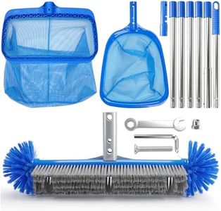 Pool Cleaning Kit with Telescopic Pole, Pool Net with Pole & Dual Skimmers – Premium Pool Accessories for Inground Pools