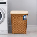 Nilkamal Elegance 35 Litre Laundry Basket with Lid Robust with In-Built Handles For Cloth, Blankets, and Laundry Storage Ideal for Home, Bedroom and Bathroom (3-Year Warranty)