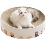 Hibtn Cat Scratching Board,Cat Scratcher Bed,2 in 1 Cardboard Round Cat Scratcher Bowl Nest,Corrugated Cat Scratch Pad,Cat Bed Cat Sofa For Indoor Cat Sleeping(41x41x10cm)