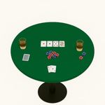 Feltectors Felt Card Game Table Cover for Poker, Mahjong, Domino, Bridge and Board Game, Elastic Fitted Tablecloth for 54 to 60 Inch Round Tables- Green