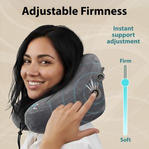 FLOWZOOM Air Travel Pillow – Grey, Lightweight Neck Support