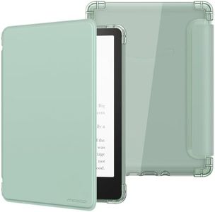 MoKo Case for 6.8" Kindle Paperwhite 11th Generation 2021 & Kindle Paperwhite Signature Edition, Ultra Clear Soft Flexible Transparent TPU Back Cover Light Shell with Auto Wake/Sleep, Agave Green
