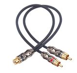 Devinal RCA/Phono Splitter Cable RCA Female to Dual Male Gold Plated Adapter, Stereo Audio Y-Cable Heavy Duty (1 Female to 2 Male) 10" (25 cm)