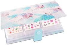 240 Slots Butterfly Nail Art Sticker Storage Book Nail Stickers Collecting Album Nail Decals Storage Book Nail Stamping Plate Holder for Nail Art Stickers Display Showing Collecting Book