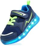 AMZZPIK Toddler Light Up Shoes for Boys Kids Led Sneakers Breathable Mesh Tennis Shoes for Toddler Dark Blue Size 8