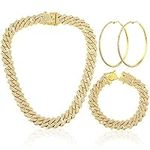 3 Pcs Link Chain Necklace Bracelet 