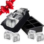 YCbingo Ice Cube Trays 2 Pack - Silicone Ice CubeTray for Making 12 Pcs Large Ice Cubes, Easy Release Reusable Molds Maker for Chilling Whiskey Wine Cocktail Beverages Juice (2)