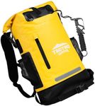 TACTIKO 30L Heavy-Duty 100% Waterproof Backpack with Carabiner – 500D Ripstop Tarpaulin - Marine Roll Top Dry Bags for Kayaking, Hiking (Yellow)