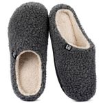 RockDove Women's Sherpa Fleece Clog Slipper, Size 5/6 UK Women, Dark Gray