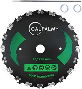 CALPALMY 9" x 20T Chainsaw Tooth Brush Blade Kit– 1 Blades, 1 3/16'' Round Files and 2 Washers | for Cutter, Trimmer, Weed Eater | Made from Carbon Steel, Cuts Like Butter