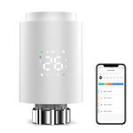 Smart Thermostat Radiator Valve: Programmable Thermostatic Valve, Zigbee Thermostat for Temperature Adjustment, App Control, Tuya Zigbee Hub Required, Compatible with Alexa, Google Home (White)