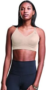 Champion Womens Racerback Sports Bra,Moisture-Wicking Athletic Sports Bra with Adjustable Straps, Paris Nude, Medium