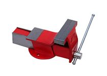 MK VICES Bench Vice, bench vise, drill vice, Germany base(5inches) professional heavy steel Iron Bench Vice Fixed Base, Red (Size 5 Inch 125MM)