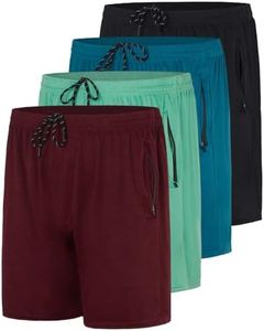4 Pack: Men's Big & Tall King Size Heavyweight 7 Inch Inseam Active Athletic Running Quick Dry Mesh Shorts Zipper Pockets Drawstring Basketball Bottoms Soccer Workout Gym Tennis Workout - Set 12, 3X
