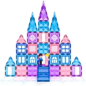 Diamond Magnetic Tiles Girl Toys Age 6-7 6-8 3-5, Frozen Toys for Girls, Birthday Gifts & Toys for 3 4 5 6 7 8+ Year Old Girls & Boys, Magnetic Building Blocks Princess Toys
