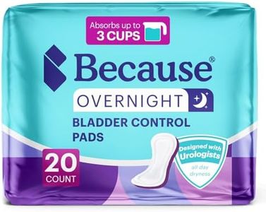 Because Incontinence Pads for Women - Extra Heavy Absorbency, Overnight Postpartum Incontinence Liners, 12hr Nighttime Leak-Free Protection, 20 Count (Pack of 1) New Version