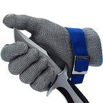 CPTDCL Level 9 Cut Resistant Glove Stainless Steel Mesh Metal Wire Glove Durable Rustproof Butcher Glove Kitchen Cutting Protection (L)