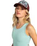 Roxy Women's Beautiful Morning Trucker Hat, Bitter Chocolate Palmeria, One Size