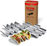 Uno Casa Metal Taco Holder Set of 6 - U-Shaped Taco Holders for Griddle, Durable Taco Holders for Party, Stainless Steel Fun Taco Holders, Dishwasher Safe Taco Holders for Oven - Recipe Book Included