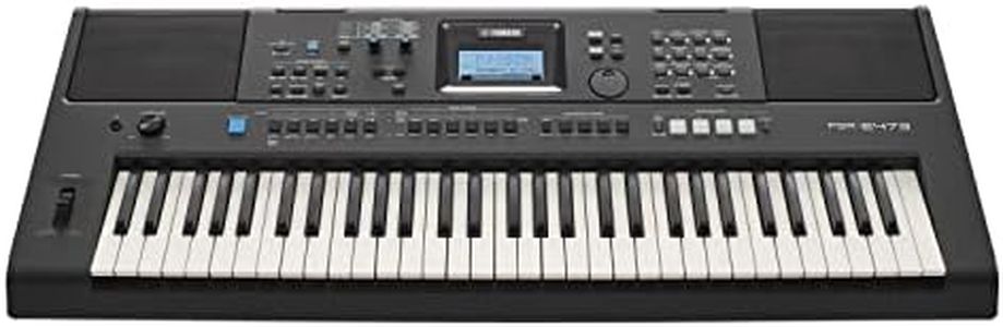 Yamaha PSR-E473 Digital-Keyboard, schwarz – Tragbares, vielseitiges Digital-Keyboard mit 61 anschlagdynamischen Tasten