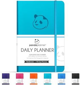 Panda Planner Classic Daily Planner 2026 – Undated Daily Monthly & Quarterly Planner with Hourly Schedule, To Do List, Goal Planner, Habit Tracker, Gratitude Journal & Productivity Organizer – Cyan Blue